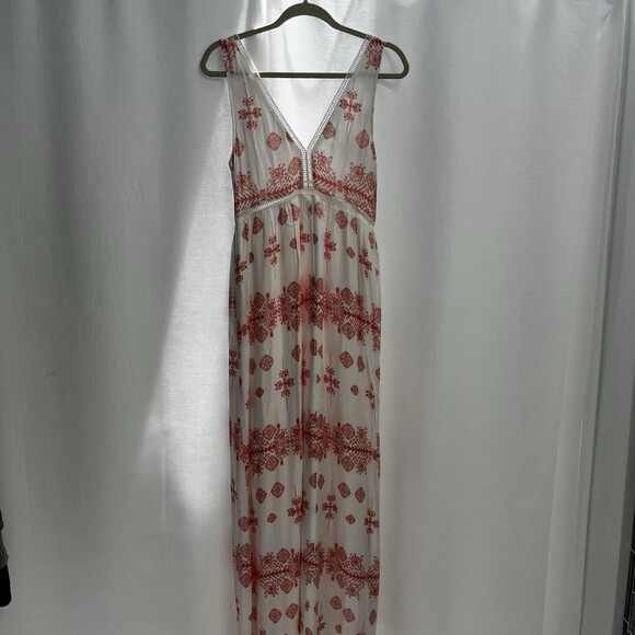 BB Dakota Women White‎ Southwestern  Print Maxi Dress Babydoll Empire Waist 2 - Picture 7 of 10